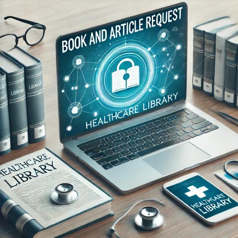 Healthcare Library laptop screen